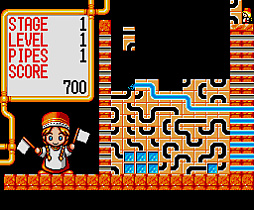 画像ギャラリー No.002のサムネイル画像 / 「ゴルビーのパイプライン大作戦(MSX2版)」,プロジェクトEGGで配信開始。パイプブロックを組み合わせてラインを作る落ちものパズル