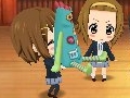 これ以上,可愛くなってどうするの!? 「けいおん! 放課後ライブ!!」のメニュー画面では,ちびキャラ化した軽音部メンバー達がゆる〜い日常を送る