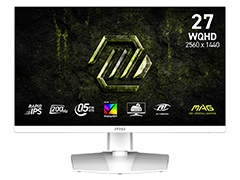 200Hz表示が可能なホワイトボディの27型1440p液晶ディスプレイがMSIから2月5日発売