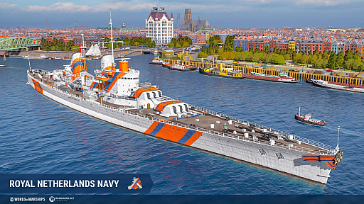 画像集#004のサムネイル/「World of Warships」,新兵装“空襲”が使用可能なオランダ巡洋艦が最新アップデートで登場