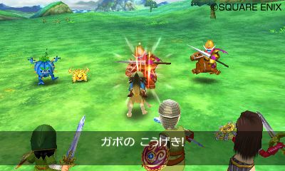 画像集#004のサムネイル/3DS版「ドラゴンクエストVII エデンの戦士たち」はシンボルエンカウント方式。奥行きのある背景や豪快なモンスターアクション,強敵の存在が明らかに