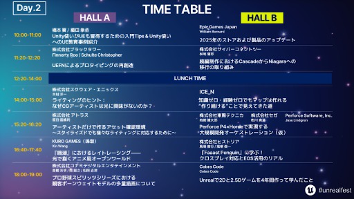 画像ギャラリー No.004のサムネイル画像 / Unreal Engineの大型勉強会「UNREAL FEST 2025 TOKYO」，講演スケジュールを公開。基調講演は，Epic GamesのCEOと日本法人の代表が登壇