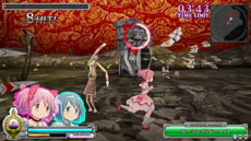 画像集#002のサムネイル/「劇場版 魔法少女まどか☆マギカ The Battle Pentagram」,戦闘時の基本アクションや,魔法少女達の絆の深さを示すパラメータ“絆値”などを紹介
