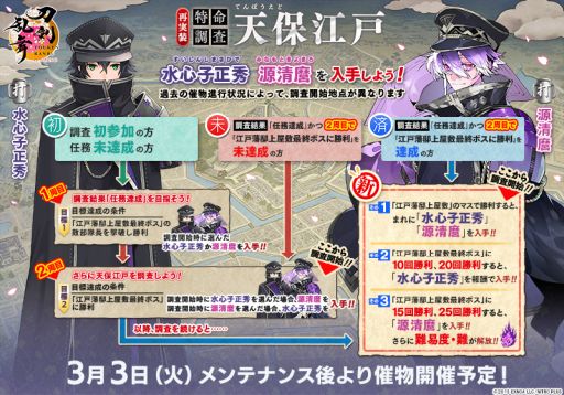 画像ギャラリー No.005のサムネイル画像 / 「刀剣乱舞ONLINE」,イベント「特命調査 天保江戸」を開催。水心子正秀(CV:阿部 敦)と源清麿(CV:赤羽根健治)の極の姿が実装に