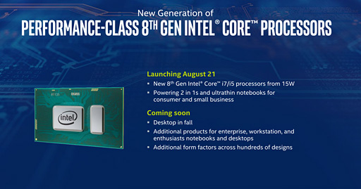 画像集 No.010のサムネイル画像 / Intel,第8世代Coreプロセッサの薄型ノートPC&2-in-1向けモデルを発表――TDP 15Wで4コア8スレッド対応を実現