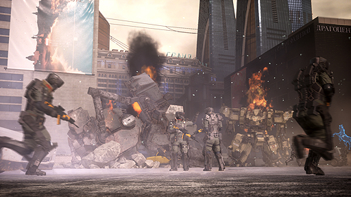 画像集 No.004のサムネイル画像 / 「フロントミッション」シリーズの世界設定を受け継ぐ「LEFT ALIVE」,キーアートを飾る主人公3人の背景設定などが公開に