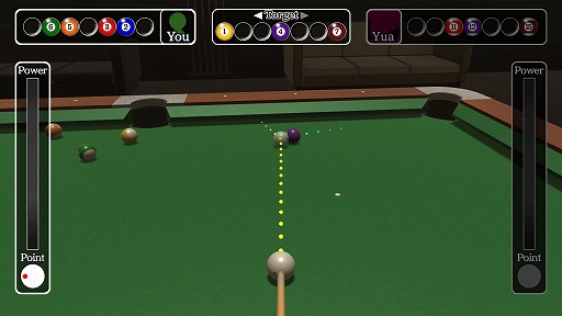 画像ギャラリー No.007のサムネイル画像 / Nintendo Switch向けに「ビリヤード」が配信開始。Joy-conをキューに見立てて突くように操作