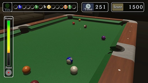 画像ギャラリー No.011のサムネイル画像 / Nintendo Switch向けに「ビリヤード」が配信開始。Joy-conをキューに見立てて突くように操作