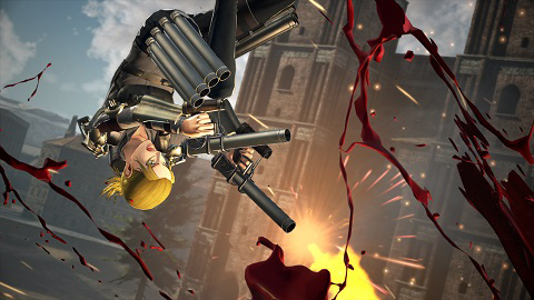 画像集 No.004のサムネイル画像 / 「進撃の巨人2 -Final Battle-」,「射撃装備」のフックドライブシーンが画像で公開。キャラエピソードモードの追加画像も