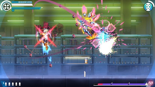 画像ギャラリー No.008のサムネイル画像 / 「白き鋼鉄のX THE OUT OF GUNVOLT」は様々なシステムを使い,希望の歌姫と共に戦う,厨二感満載の横スクロールアクションだ