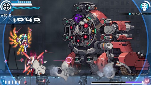 画像ギャラリー No.012のサムネイル画像 / 「白き鋼鉄のX THE OUT OF GUNVOLT」は様々なシステムを使い,希望の歌姫と共に戦う,厨二感満載の横スクロールアクションだ