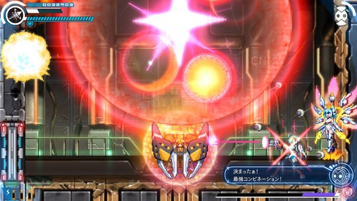 画像ギャラリー No.017のサムネイル画像 / 「白き鋼鉄のX THE OUT OF GUNVOLT」は様々なシステムを使い,希望の歌姫と共に戦う,厨二感満載の横スクロールアクションだ