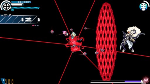 画像ギャラリー No.019のサムネイル画像 / 「白き鋼鉄のX THE OUT OF GUNVOLT」は様々なシステムを使い,希望の歌姫と共に戦う,厨二感満載の横スクロールアクションだ