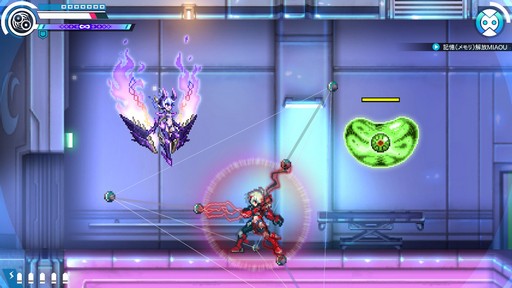 画像ギャラリー No.023のサムネイル画像 / 「白き鋼鉄のX THE OUT OF GUNVOLT」は様々なシステムを使い,希望の歌姫と共に戦う,厨二感満載の横スクロールアクションだ