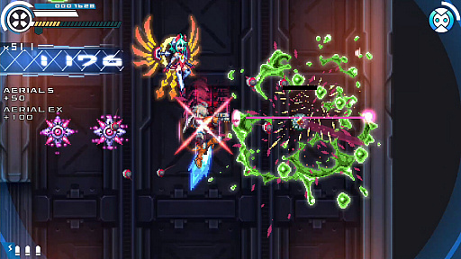 画像ギャラリー No.032のサムネイル画像 / 「白き鋼鉄のX THE OUT OF GUNVOLT」は様々なシステムを使い,希望の歌姫と共に戦う,厨二感満載の横スクロールアクションだ