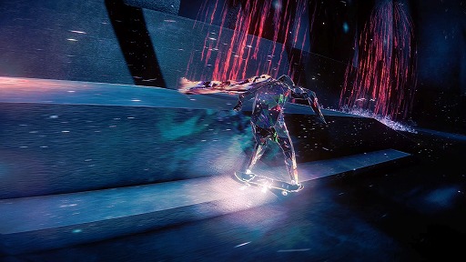 画像ギャラリー No.005のサムネイル画像 / ガラスの肉体を光らせ,悪魔はスケボーで月を目指す。サイケデリックな世界を疾走するスケボーアクション「Skate Story」,本日発売