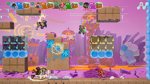 画像集#006のサムネイル/地形操作がキモとなるACT「ジオリフターズ」のSwitch版とPS4版が本日リリース。最大4人での協力/対戦にも対応