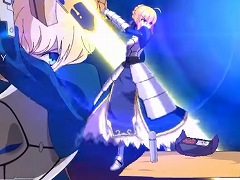 「MELTY BLOOD: TYPE LUMINA」のゲームプレイ動画“セイバーvs翡翠&琥珀”第2弾が公開。弁当を跳ね返す全て遠き理想郷(アヴァロン)は必見