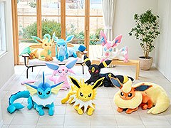 イーブイの進化形たちが等身大ぬいぐるみに。ポケモンセンターオンラインにて本日より順次受注を開始