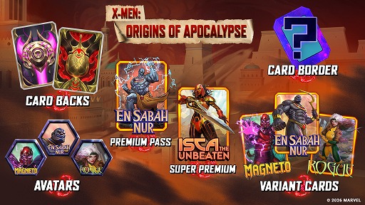 画像ギャラリー No.001のサムネイル画像 / 「MARVEL SNAP」,新メカニズム「目標」を持つカードを実装。スーパーヴィラン「アポカリプス」のオリジンを描く新シーズンが開幕