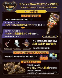 画像ギャラリー No.002のサムネイル画像 / 「モンハンNow」ハロウィン2025を開催。大連続狩猟ポイントの出現モンスターのラインナップや，レアモンスターの出現ポイントを公開