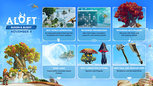 画像ギャラリー No.001のサムネイル画像 / サンドボックスサバイバル「Aloft」,改良されたワールド生成システムを追加するアップデート「Bloom & Blight」を11月4日に実施