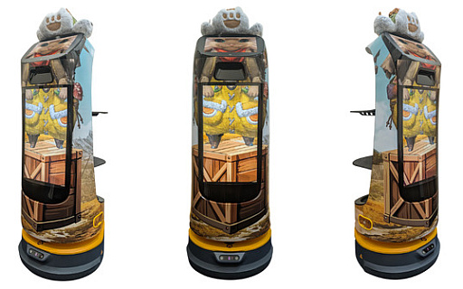 画像ギャラリー No.003のサムネイル画像 / オトモアイルーが料理を運ぶ!? モンハン酒場,専用の本体デコレーションとなった配膳ロボットを導入