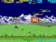 「アーケードアーカイブス シルクワーム」2月1日に配信。ヘリと戦闘車両を使って戦う,1988年に発売された横スクロールシューティング