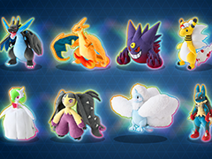 メガシンカしたポケモンたちのぬいぐるみ&ポケモンカフェメニューが登場。「メガシンカ発見!キャンペーン」を6月14日から開催
