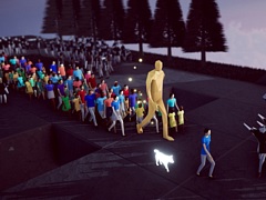 柴犬となって群衆をコントロールしてゴールへ導く。アクションパズル「HUMANITY」,Xbox/Windows PC版を5月31日に発売