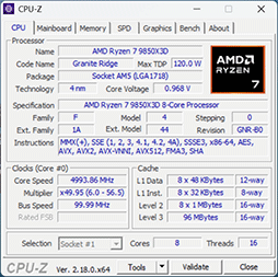 画像ギャラリー No.007のサムネイル画像 / 最強のゲーマー向けCPUを継承する新型CPU「Ryzen 7 9850X3D」の実力を検証。高性能ではあるが，既存製品とのゲーム性能は大差がない