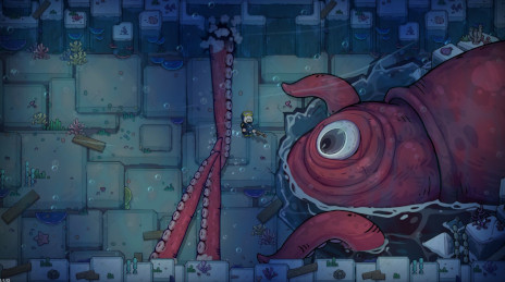 画像ギャラリー No.003のサムネイル画像 / 「マジッククラフト」，海洋ADV「デイヴ・ザ・ダイバー」とのコラボDLCを無料リリース。デイヴのコスチュームで，ダイオウイカとバトルしよう