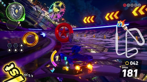 画像ギャラリー No.003のサムネイル画像 / ソニックチームとアーケードチームのタッグで“最高のレースゲーム”が誕生。飯塚Pと瀧Pに「ソニックレーシング クロスワールド」について聞いた［TGS2025］