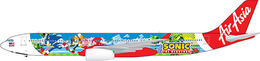 画像ギャラリー No.001のサムネイル画像 / エアアジア特別塗装機「ソニック・ザ・ヘッジホッグ」号,機内デザインをリニューアルし運航を開始