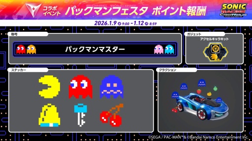 画像ギャラリー No.020のサムネイル画像 / ［プレイレポ］「ソニックレーシング クロスワールド」にパックマン参戦！ 日本が世界に誇る人気ゲームキャラクターがレースで競演