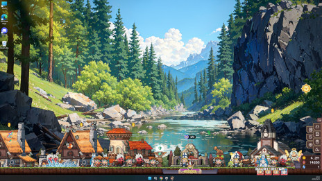 画像ギャラリー No.002のサムネイル画像 / PCのデスクトップ上で繰り広げられる放置系ゲーム「だらだら村」，Steamでリリース。神様のような存在となり，勇者の住む村を発展させよう