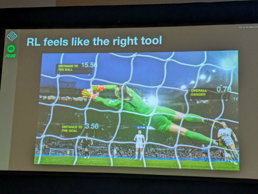 画像ギャラリー No.010のサムネイル画像 / 「EA SPORTS FC 26」のゴールキーパーが賢くなったのは，なぜなのか。“プレイヤーが納得できる自然な挙動”を目指したエージェントの強化学習［GDC 2026］