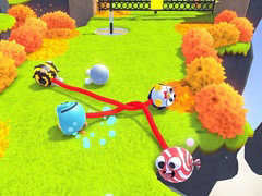 伸縮性のあるロープでつながれた2人1組のチームで競う。協力型アクションゲーム「Fling to the Finish」,家庭用ゲーム機版を9月4日に配信