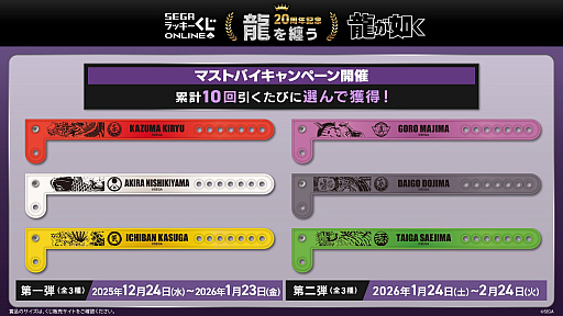 画像ギャラリー No.002のサムネイル画像 / 桐生一馬たちが着用するシャツを再現。「龍が如く」20周年記念くじ第二弾が本日発売