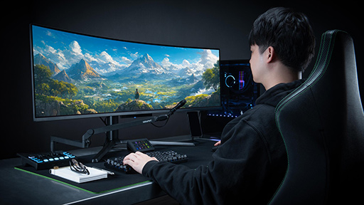 画像ギャラリー No.002のサムネイル画像 / 横幅1.2mの5Kウルトラワイド量子ドット有機ELディスプレイがGRAPHTから発売に