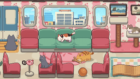 画像ギャラリー No.002のサムネイル画像 / ネコたちを電車に乗せて，まったり旅をするデスクトップ放置型ゲーム「ネコの車掌さん」，Steamストアページを公開。配信時期は2026年内