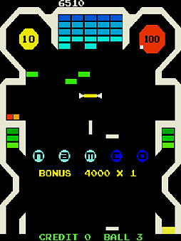 画像ギャラリー No.005のサムネイル画像 / 爆発で高得点を狙えるブロックくずしゲーム「ボムビー」,アケアカで11月20日に配信。1979年にナムコから発売されたタイトル