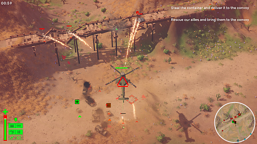 画像ギャラリー No.006のサムネイル画像 / これが令和の「Desert Strike」。物理演算を武器に戦場を蹂躙するヘリSTG「Cleared Hot」(ほぼ日 インディーPick Up!)