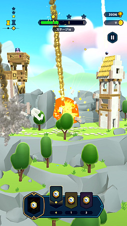 画像ギャラリー No.016のサムネイル画像 / 指1本で城塞をぶち壊す「Castle Crumble」。物理演算による破壊の美学を味わおう（今日から始めろApple Arcade #54）