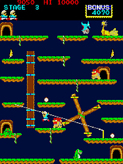 画像ギャラリー No.004のサムネイル画像 / アケアカ版「ロックンロープ」配信開始。ロープを使い最適なルートを見つけながら頂上を目指せ。1983年にKONAMIから発売されたACTゲーム