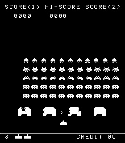 画像ギャラリー No.002のサムネイル画像 / アケアカ版「スペースインベーダー」，12月25日配信。白黒版とカラー版を収録し，サウンドは当時の鳴り方を極限まで再現