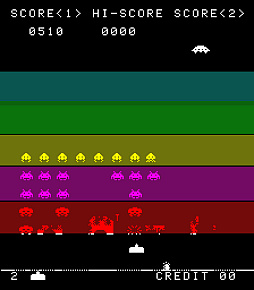 画像ギャラリー No.004のサムネイル画像 / アケアカ版「スペースインベーダー」，12月25日配信。白黒版とカラー版を収録し，サウンドは当時の鳴り方を極限まで再現