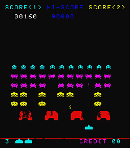 画像ギャラリー No.005のサムネイル画像 / アケアカ版「スペースインベーダー」，12月25日配信。白黒版とカラー版を収録し，サウンドは当時の鳴り方を極限まで再現