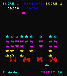 画像ギャラリー No.006のサムネイル画像 / アケアカ版「スペースインベーダー」，12月25日配信。白黒版とカラー版を収録し，サウンドは当時の鳴り方を極限まで再現