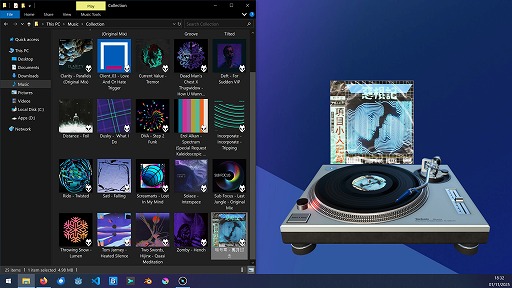 画像ギャラリー No.001のサムネイル画像 / レコードプレイヤーをデスクトップに召喚できる「Vinyl Desktop」,本日リリース。レコードをセットし,針を落として好きな音楽を聴ける